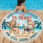 Custom Name 25th Anniversary Gifts for Couples - Personalized Beach Towel