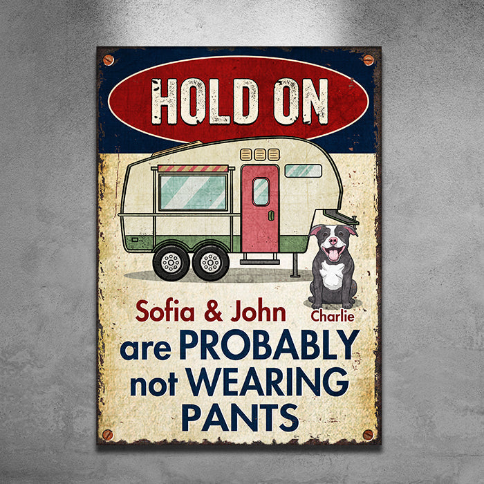 Custom Name Funny Camping Gifts for Couples - Personalized Metal Sign