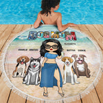 Custom Name Dog Mom Beach Gifts for Dog Lovers - Personalized Beach Towel
