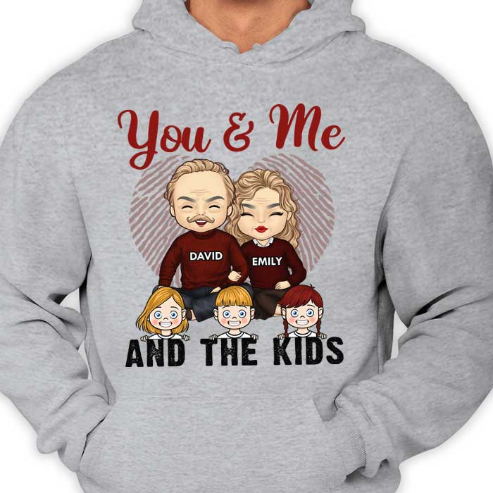 You, Me & The Kids - Personalized Unisex T-shirt, Hoodie - Gift For Couples, Husband Wife