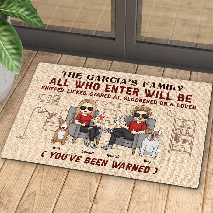 Custom Family Name Funny Dog Lover Gifts - Personalized Doormat