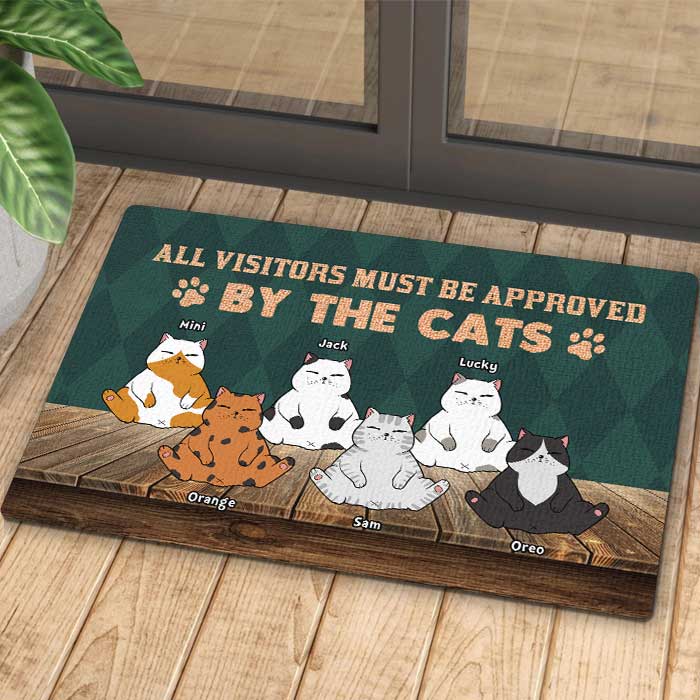 Custom Cat Name Funny Welcome Gifts for Cat Lovers - Personalized Doormat