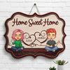 Home Sweet Home - Gift For Couples, Husband Wife - Personalized Shaped Wood Sign