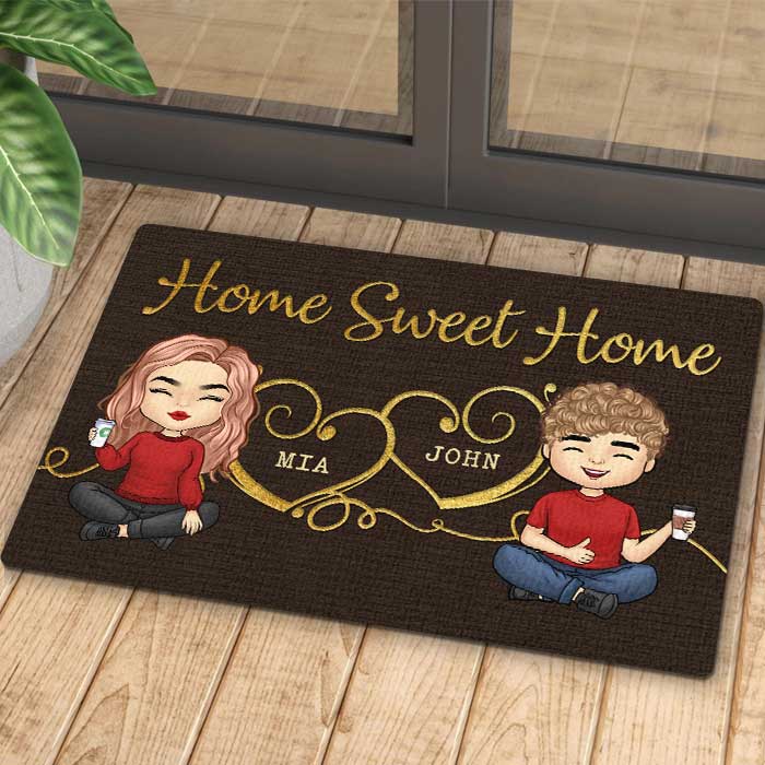Custom Name Couple Home Decor - Personalized Doormat
