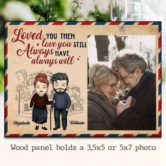Custom Photo Couple Love Gifts - Personalized Wooden Frame