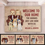 Custom Name Dog Family Welcome Decor - Personalized Doormat