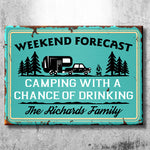 Custom Name Camping Drinking Gifts for Campers - Personalized Metal Sign