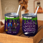 Custom Name Halloween Witch Gifts for Women - Personalized Wine Tumbler