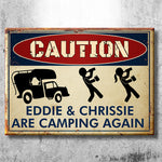 Custom Name Camping Gifts for Couples - Personalized Metal Sign