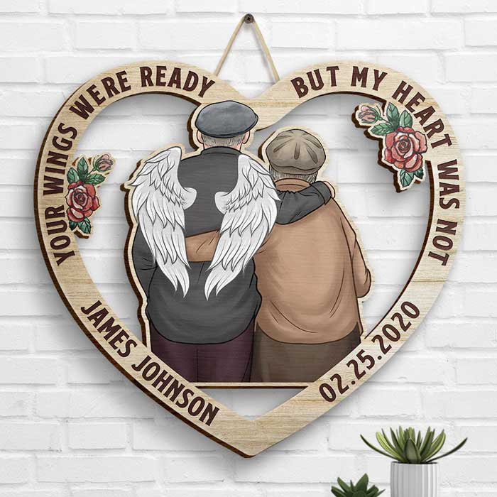 Always On My Mind, Forever In My Heart - Personalized Shaped Wood Sign