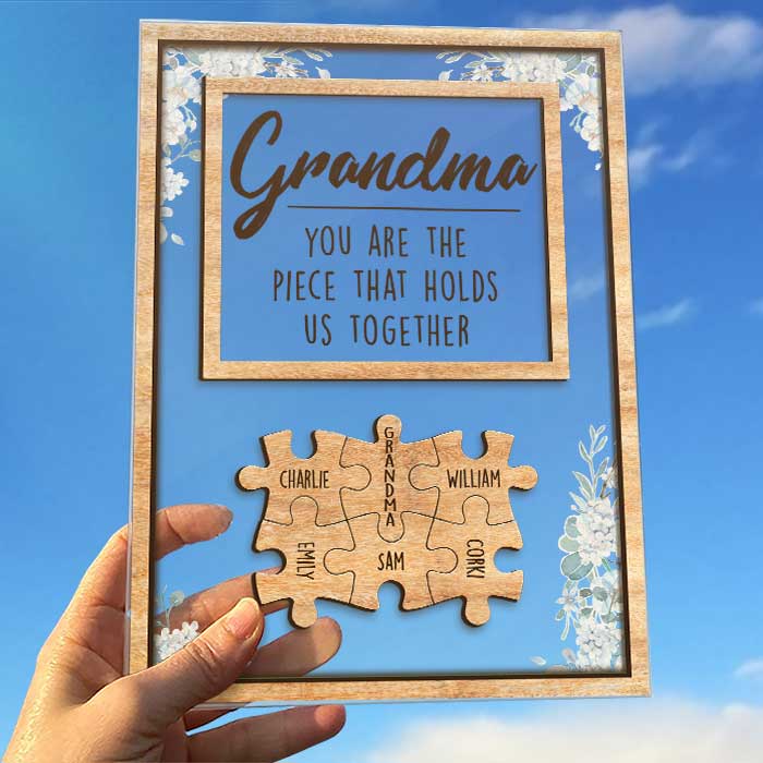 Custom Name Puzzle Piece Mom Gifts - Personalized Acrylic Plaque