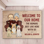 Custom Name Dog Family Welcome Decor - Personalized Doormat