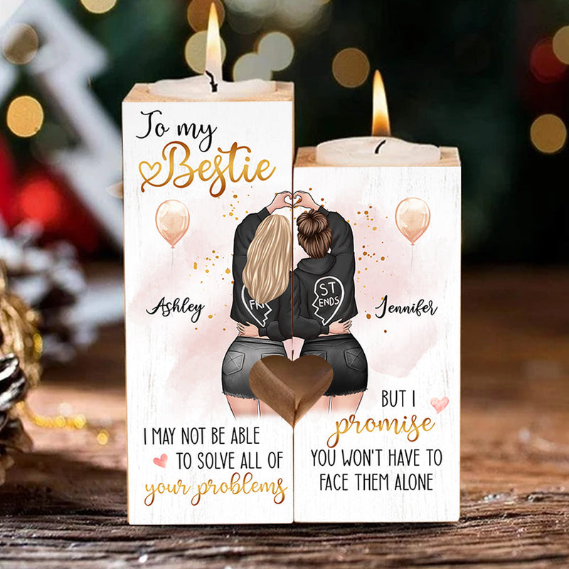 I Promise You Won't Have To Face Them Alone - Personalized Candle Holder