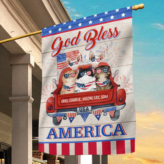Custom Name Patriotic Cat Gifts for Pet Lovers - Personalized Flag
