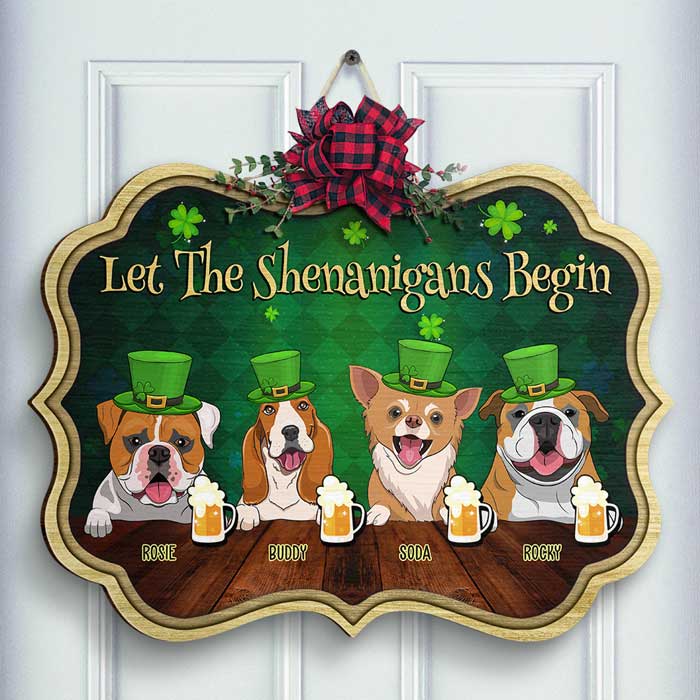 Happy Saint Patrick's Day - Gift For Dog Lovers, Personalized Shaped Wood Sign