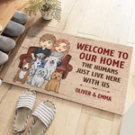 Custom Name Dog Family Welcome Decor - Personalized Doormat