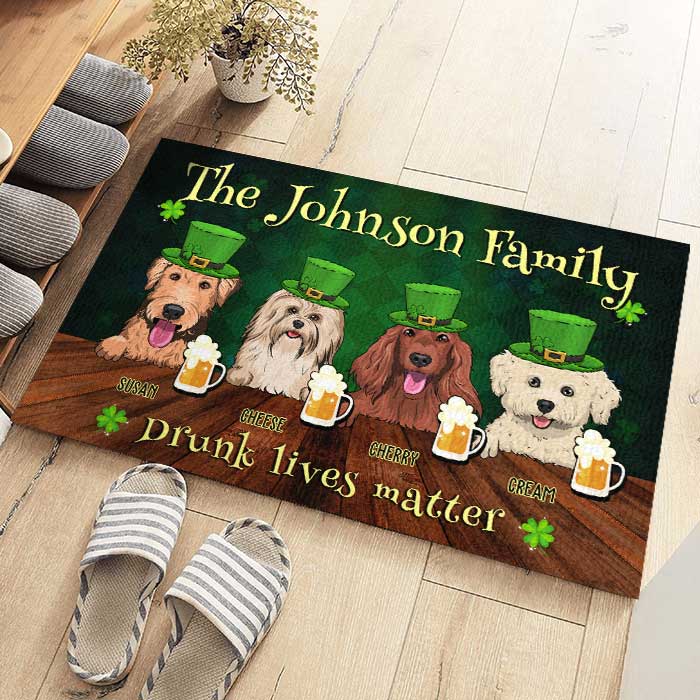 Custom Name Funny St. Patrick's Day Dog Gifts - Personalized Doormat