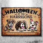 Custom Pet Name Halloween Dog Decor - Personalized Metal Sign