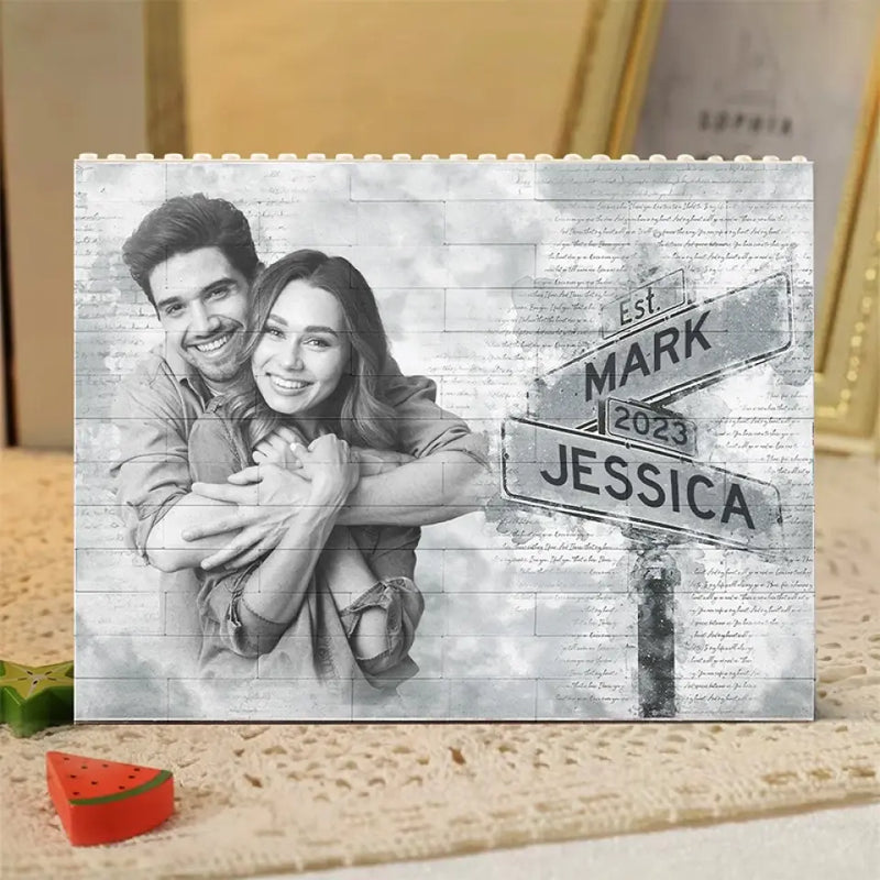 Custom Photo Couple Gifts - Personalized Building Brick Blocks