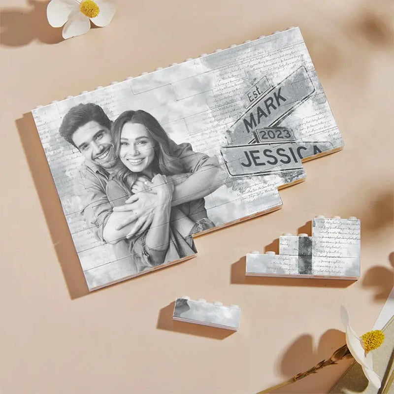 Custom Photo Couple Gifts - Personalized Building Brick Blocks