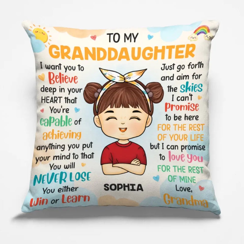Custom Name Granddaughter Gifts from Grandma - Personalized Pillow