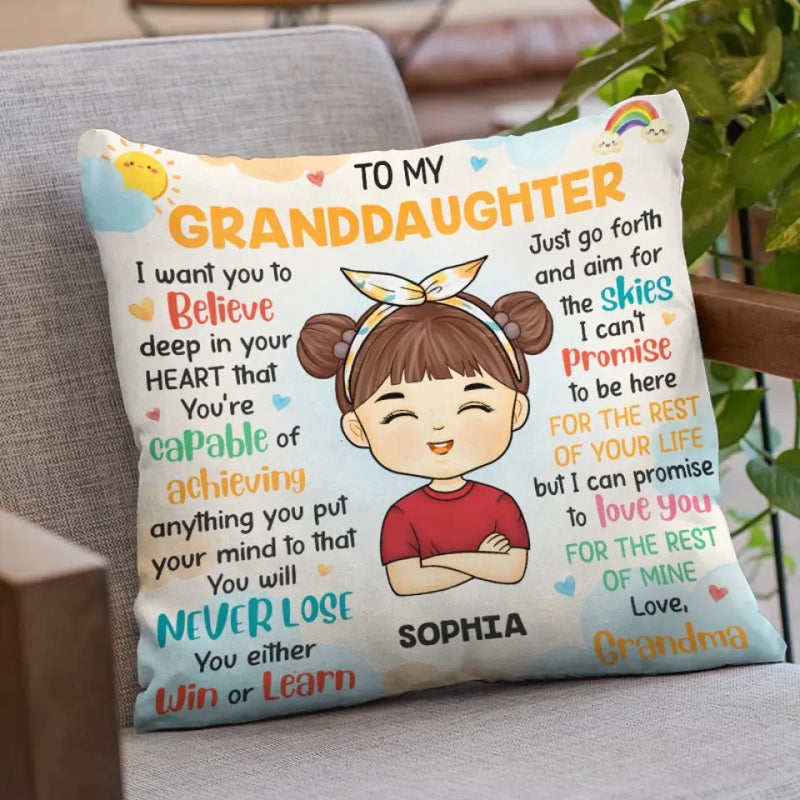 Custom Name Granddaughter Gifts from Grandma - Personalized Pillow