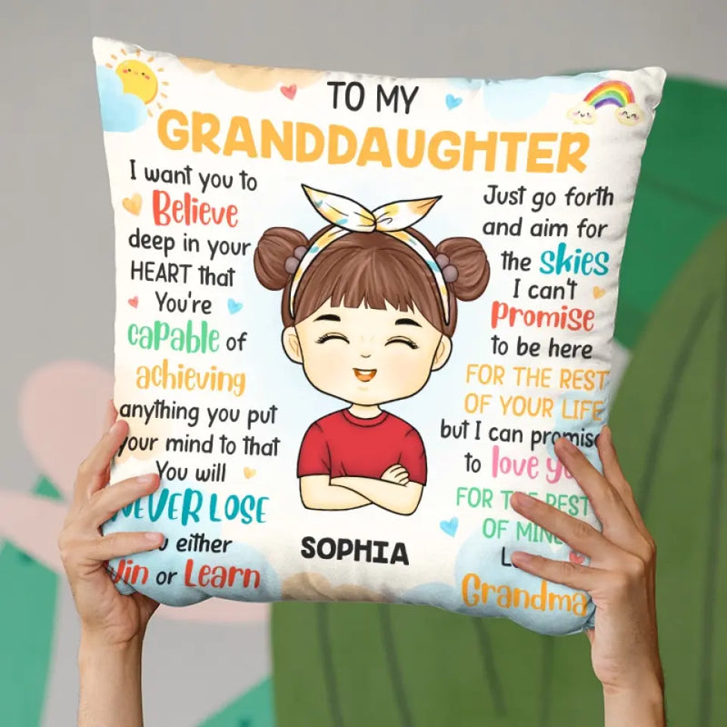 Custom Name Granddaughter Gifts from Grandma - Personalized Pillow