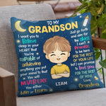 Custom Name Inspirational Gifts for Grandson - Personalized Pillow