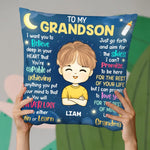Custom Name Inspirational Gifts for Grandson - Personalized Pillow