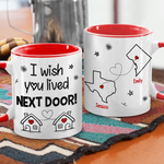Custom Name Long Distance Couple Gifts - Personalized Accent Mugs