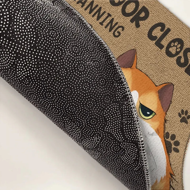 Custom Name Funny Cat Escape Decor - Personalized Doormat