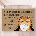 Custom Name Funny Cat Planning Escape Gifts - Personalized Doormat