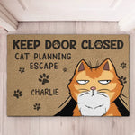 Custom Name Funny Cat Planning Escape Gifts - Personalized Doormat