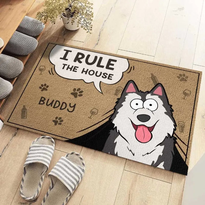 Custom Name Funny Cat Alcohol Gifts for Cat Lovers - Personalized Doormat