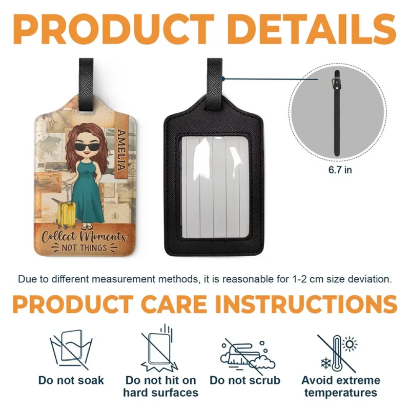 Custom Name Travel Gifts for Women - Personalized Luggage Tag