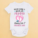 Custom Name First Mother's Day Gifts for Mommy - Personalized Baby Onesies