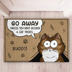Custom Name Funny Cat Alcohol Gifts for Cat Lovers - Personalized Doormat