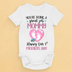 Custom Name First Mother's Day Gifts for Mommy - Personalized Baby Onesies