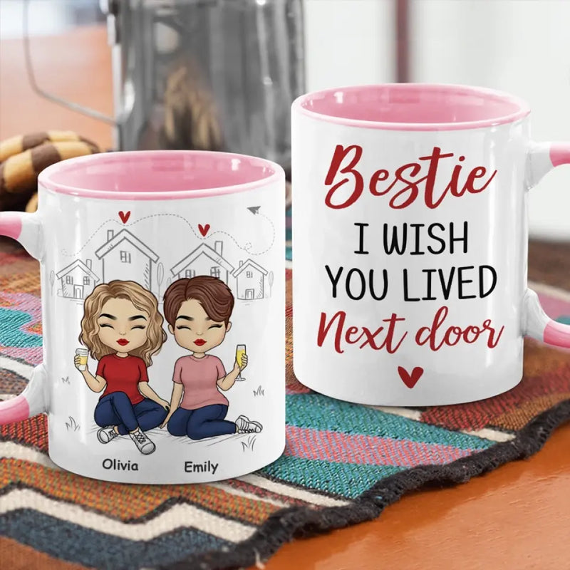 Custom Name Bestie Gifts for Friends - Personalized Accent Mugs
