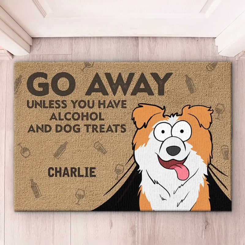 Custom Name Funny Cat Alcohol Treats Gifts - Personalized Doormat