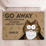 Custom Name Funny Cat Alcohol Treats Gifts - Personalized Doormat