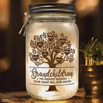 Custom Name Grandchildren Gifts for Grandparents - Personalized Mason Jar Light