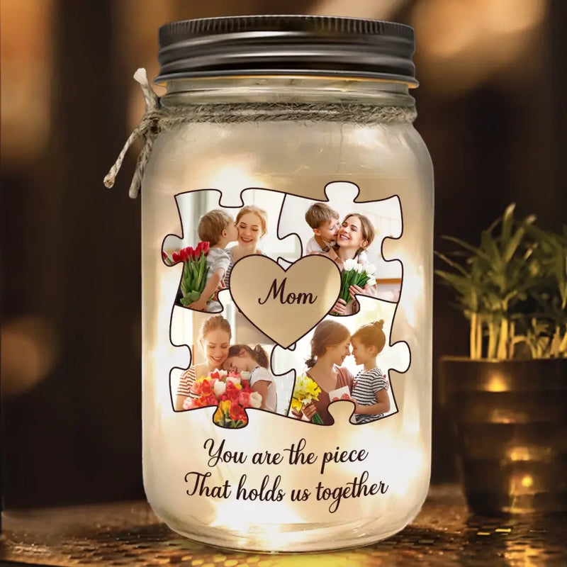 Custom Photo Mom Family Gifts - Personalized Mason Jar Light