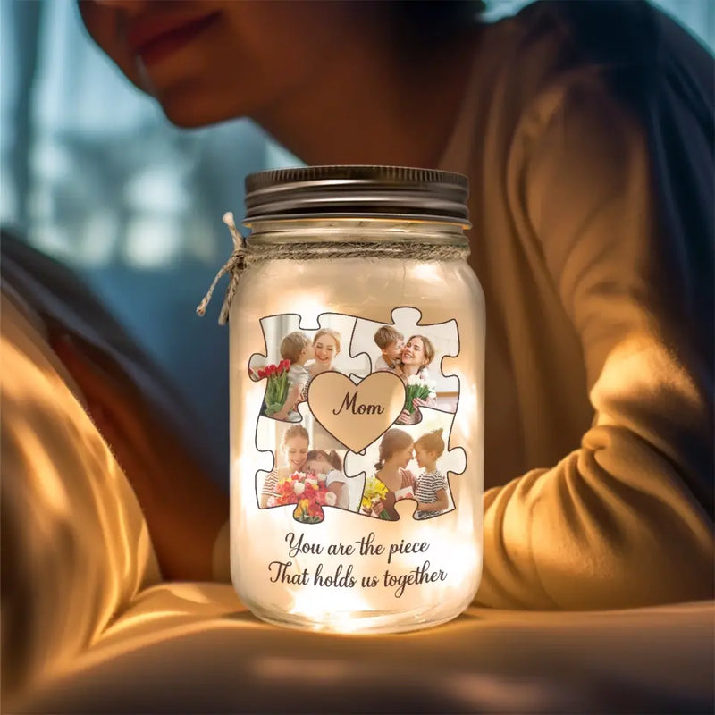Custom Photo Mom Family Gifts - Personalized Mason Jar Light