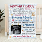 Custom Photo Pregnancy Announcement Gifts for Grandma - Personalized Blanket