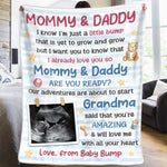 Custom Photo Pregnancy Announcement Gifts for Grandma - Personalized Blanket