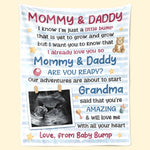 Custom Photo Pregnancy Announcement Gifts for Grandma - Personalized Blanket