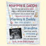 Custom Photo Pregnancy Announcement Gifts for Grandma - Personalized Blanket