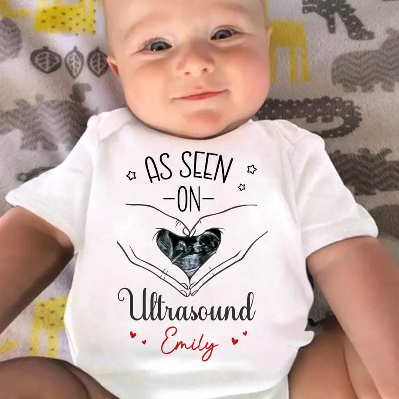 Custom Name Ultrasound Baby Announcement Gifts - Personalized Baby Onesies