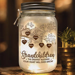 Custom Name Grandchildren Gifts for Grandparents - Personalized Mason Jar Light